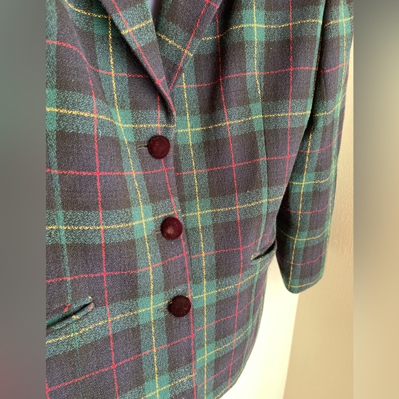 Vintage Plaid Blazer by Private Concepts | 12 | Preppy | Clueless | 90s - Picture 4 of 6